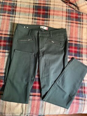 CAbi denim sz12 skinny dk green straight cut